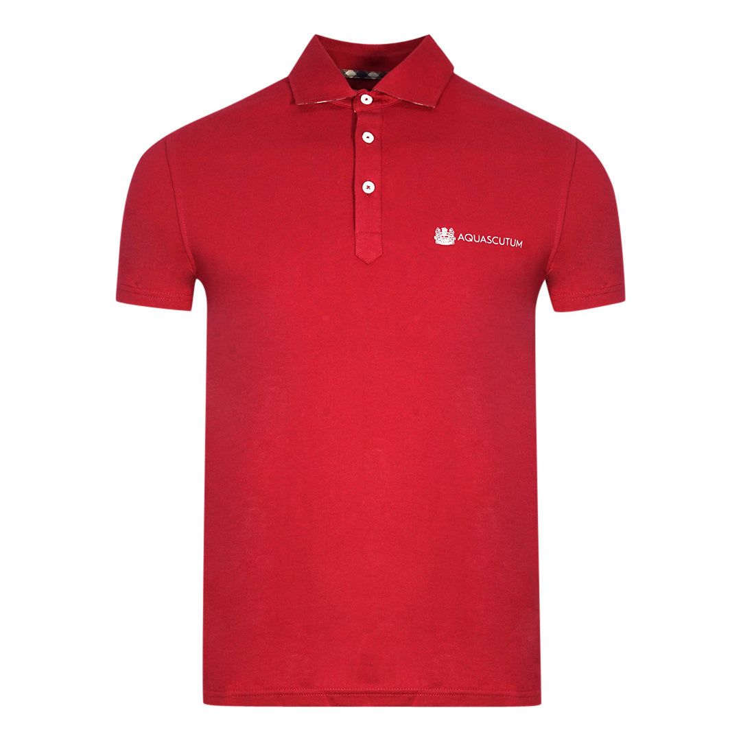 Aquascutum Mens Qmp040 32 Polo Shirt Red