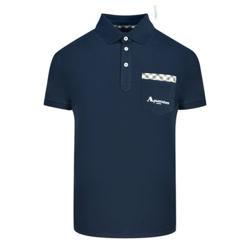 Aquascutum Mens Qmp053 85 Polo Shirt Navy