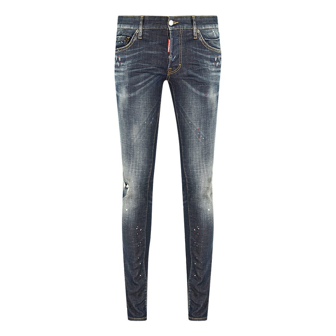 Dsquared2 Slim Jean Paint Splash Canadian Leaf Jeans - Nova Clothing