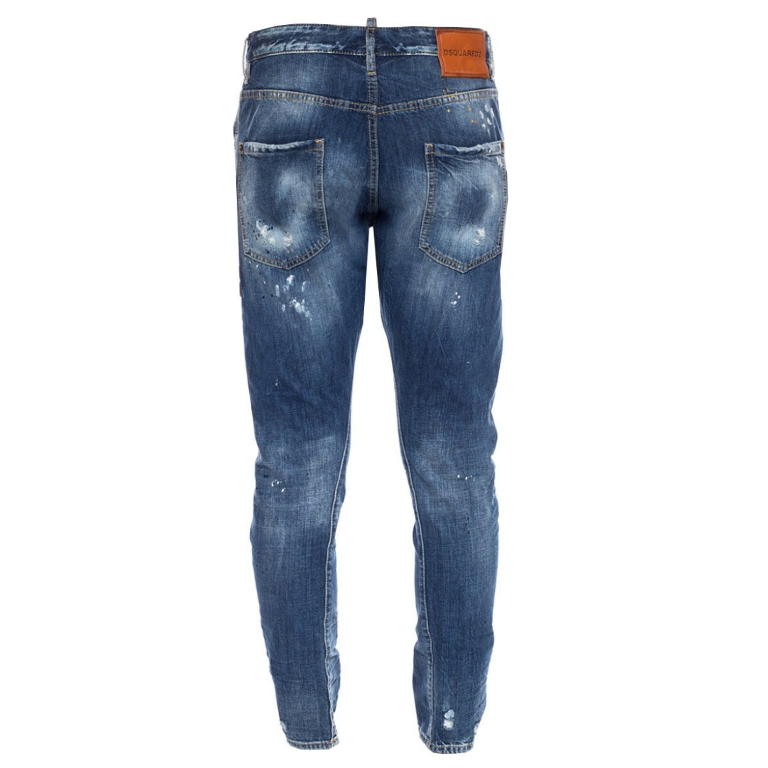 Dsquared2 Distressed Multi Paint Spray Classic Kenny Twist Jeans - Nova Clothing