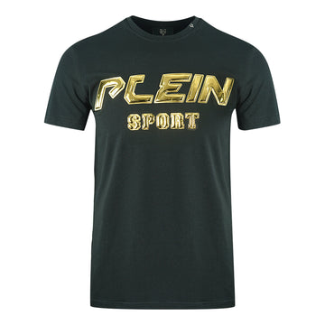 Plein Sport Gold Logo Black T-Shirt - Nova Clothing