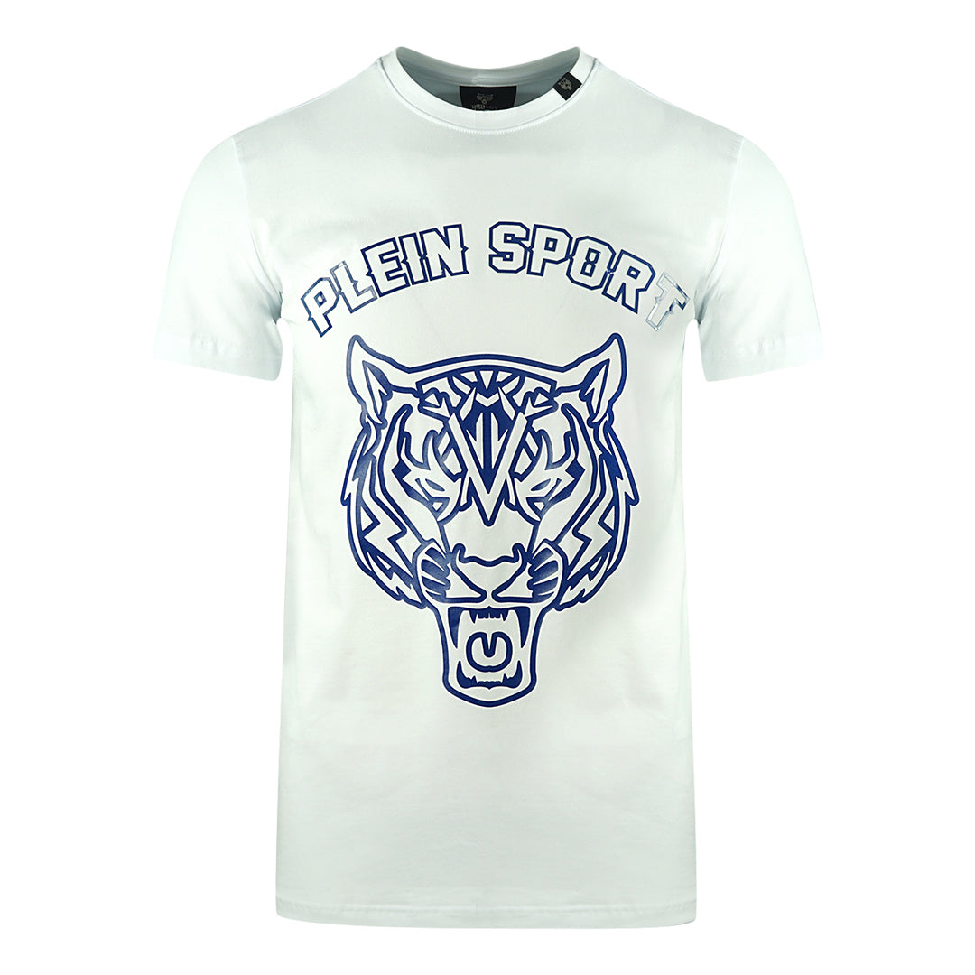 Plein Sport Stencil Tiger Logo White T-Shirt - Nova Clothing